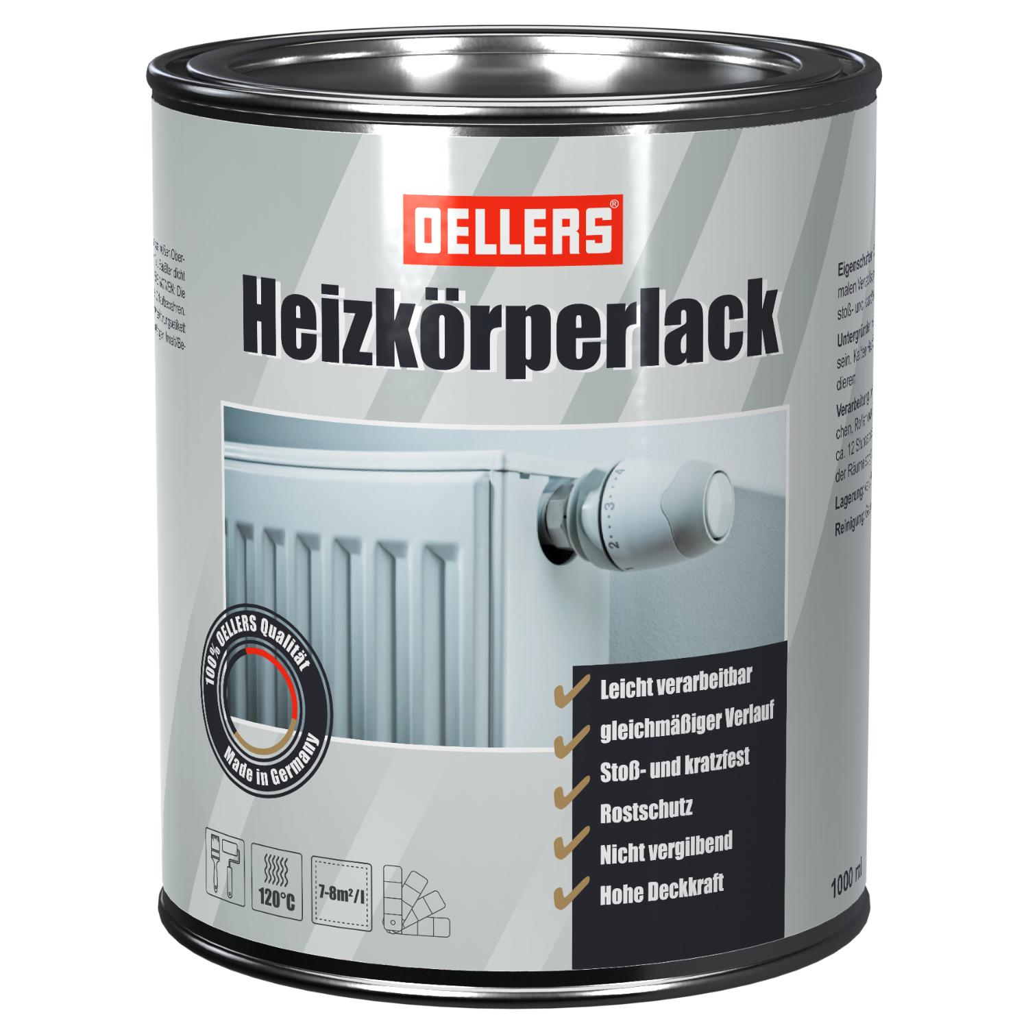OELLERS At Work Heizkörperlack, bewährte Qualitätsfarbe, hohe Deckkraft und Ergiebigkeit